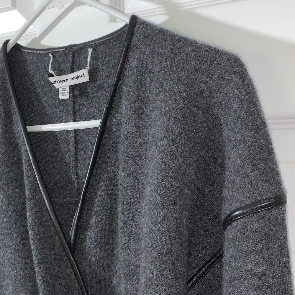 Gray Open Front Cardigan - Picture 6 of 7